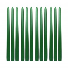 12 Inch Hunter Green Taper Candles (1 Dozen)