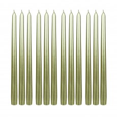 12 Inch Metallic Gold Taper Candles (1 Dozen)