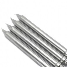 10 Inch Metallic Silver Formal Dinner Taper Candles (144pcs/Case) Bulk