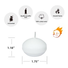 1 3/4 Inch White Floating Candles (288pcs/Case) Bulk