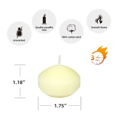 1 3/4 Inch Ivory Floating Candles (144pcs/Case) Bulk