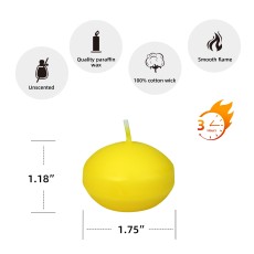 1 3/4 Inch Yellow Floating Candles (288pcs/Case) Bulk