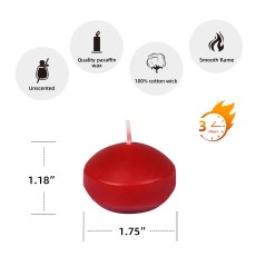 1 3/4 Inch Red Floating Candles (144pcs/Case) Bulk