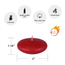 3 Inch Red Floating Candles (72pcs/Case) Bulk