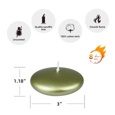 3 Inch Metallic Gold Floating Candles (72pcs/Case) Bulk