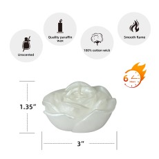 3 Inch White Rose Floating Candles (12pc/Box)