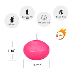 1 3/4 Inch Hot Pink Floating Candles (24pc/Box)