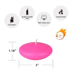 3 Inch Hot Pink Floating Candles (144pcs/Case) Bulk