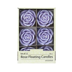 3 Inch Purple Rose Floating Candles (12pc/Box)