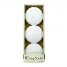 4 Inch White Floating Candles (3pc/Box)