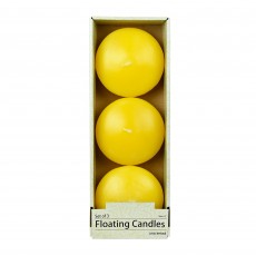 4 Inch Yellow Floating Candles (24pcs/Case) Bulk