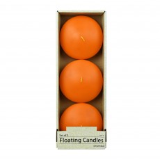4 Inch Orange Floating Candles (24pcs/Case) Bulk
