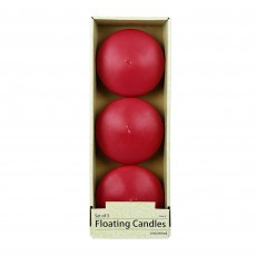 4 Inch Red Floating Candles (3pc/Box)