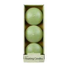 4 Inch Sage Green Floating Candles (24pcs/Case) Bulk