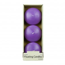 4 Inch Purple Floating Candles (24pcs/Case) Bulk