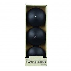 4 Inch Black Floating Candles (24pcs/Case) Bulk