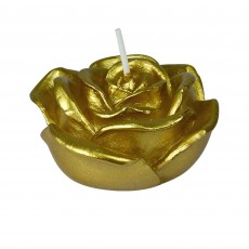 3 Inch Metallic Gold Rose Floating Candles (12pc/Box)