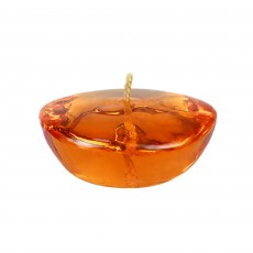 3 Inch Clear Orange Gel Floating Candles (72pcs/Case) Bulk