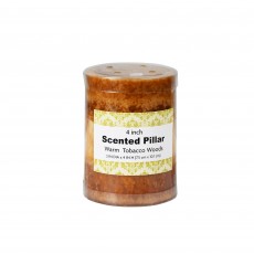 3 x 4 Inch Tritone Orange/Rust Scented Pillar Candle