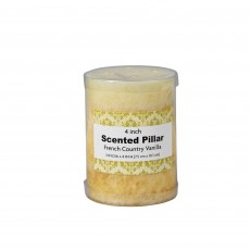3 x 4 Inch Tritone WHT/CRM Scented Pillar Candle