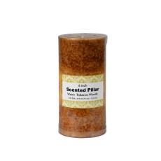 3 x 6 Inch Tritone Orange/Rust Scented Pillar Candle