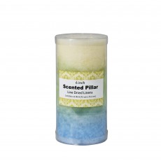 3 x 6 Inch Tritone BL/GRN/WHT Scented Pillar Candle(12pcs/Case)