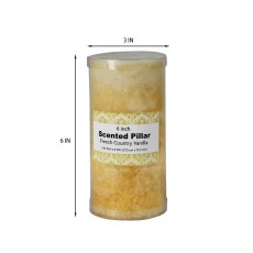 3 x 6 Inch Tritone WHT/CRM Scented Pillar Candle(12pcs/Case)