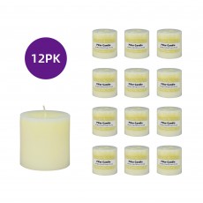 3 x 3 Inch Pale Ivory Pillar Candles (12pcs/Case) Bulk