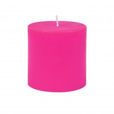 3 x 3 Inch Hot Pink Pillar Candle