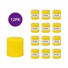 3 x 3 Inch Yellow Pillar Candles (12pcs/Case) Bulk