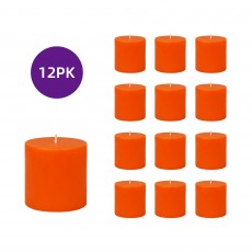 3 x 3 Inch Orange Pillar Candles (12pcs/Case) Bulk