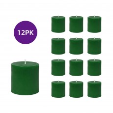 3 x 3 Inch Hunter Green Pillar Candles (12pcs/Case) Bulk