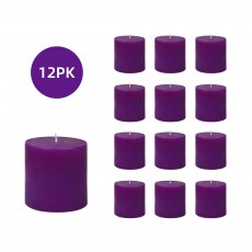 3 x 3 Inch Purple Pillar Candles (12pcs/Case) Bulk