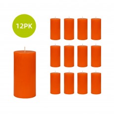 3 x 6 Inch Orange Pillar Candles(12pcs/Case) Bulk
