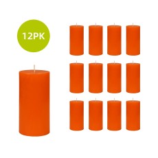3 x 6 Inch Orange Pillar Candles(12pcs/Case) Bulk