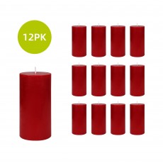 3 x 6 Inch Red Pillar Candles(12pcs/Case) Bulk