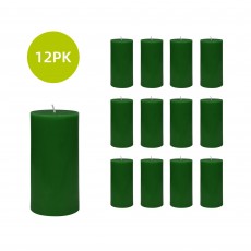 3 x 6 Inch Hunter Green Pillar Candles(12pcs/Case) Bulk