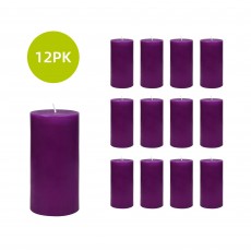3 x 6 Inch Purple Pillar Candles(12pcs/Case) Bulk