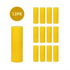 3 x 9 Inch Yellow Pillar Candles (12pcs/Case) Bulk