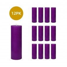 3 x 9 Inch Purple Pillar Candles (12pcs/Case) Bulk
