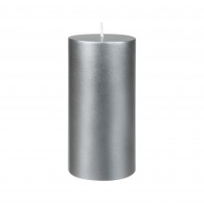 3 x 6 Inch Metallic Silver Pillar Candle