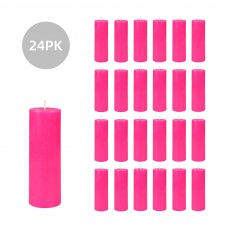 2 x 6 Inch Hot Pink Pillar Candle (24pcs/Case) Bulk