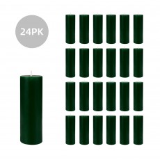 2 x 6 Inch Hunter Green Pillar Candle (24pcs/Case) Bulk