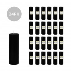 2 x 6 Inch Black Pillar Candle (24pcs/Case) Bulk