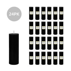 2 x 6 Inch Black Pillar Candle (24pcs/Case) Bulk