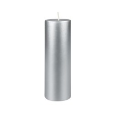 2 x 6 Inch Metallic Silver Pillar Candle