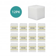 3 x 3 Inch White Square Pillar Candles (12pcs/Case) Bulk
