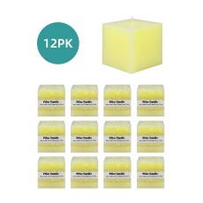 3 x 3 Inch Ivory Square Pillar Candles (12pcs/Case) Bulk