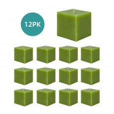 3 x 3 Inch Sage Green Square Pillar Candles (12pcs/Case) Bulk