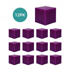 3 x 3 Inch Purple Square Pillar Candles (12pcs/Case) Bulk